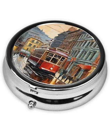 San Francisco Mini Round Pill Box | 3 Compartment Pill Organizer | Portable Travel Medicine Case - Buy Online on GoSupps.com