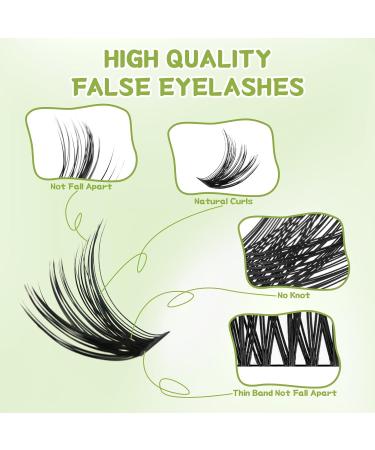 DIY Lash Cluster Kit - 400 Pcs D Curl 3D Eyelashes Lightweight Reusable Wispy Extensions Easy Home Application (30D & 40D) - International Shipping Available - Buy Online on GoSupps.com