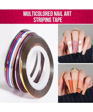 Fandamei Nail Art Brush Set - 15-Piece Gel Nail Brushes Dotted Pens Nail Strips & Rhinestones - Perfect Manicure Set in Pink - Buy Online on GoSupps.com