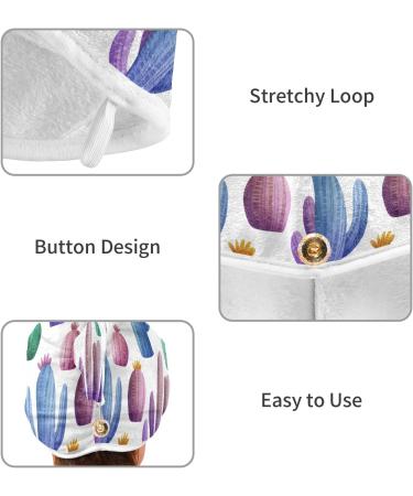 Colorful Cactus Microfiber Hair Turban - Quick Dry 2 Pack for Women & Girls | 9.5 x 24 - International Shipping Available - Buy Online on GoSupps.com