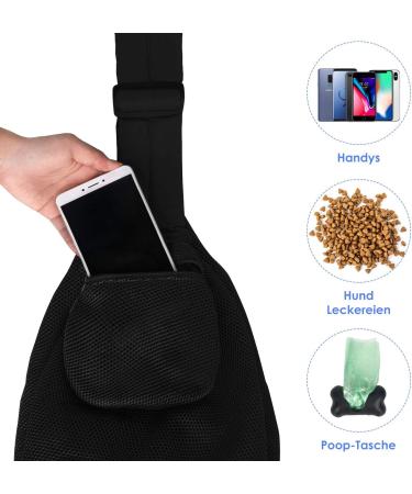 Slowton Dog Carrier Bag - Adjustable Shoulder Strap & Front Storage for Small Dogs (2.2-5kg) - Perfect for Outdoor Walks & Excursions - Grid Tissue Black - Buy Online on GoSupps.com