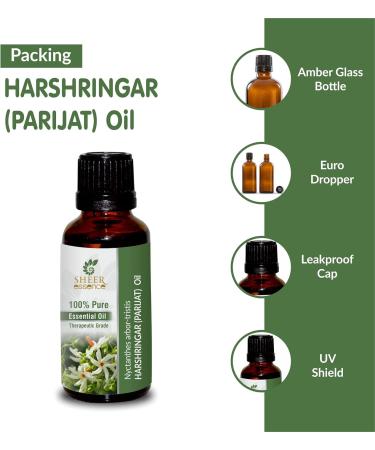 100% Pure Harshringar (Parijat) Essential Oil - Uncut Therapeutic Grade - 100ml (3.38 fl. oz) - Natural Aromatherapy Oil for International Shipping - Buy Online on GoSupps.com