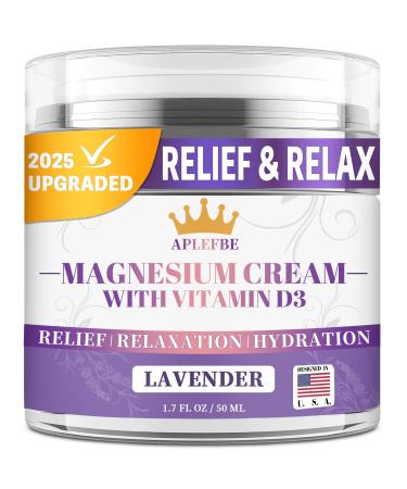 5-In-1 Magnesium Cream-Magnesium Lotion for Sleep Soothing Discomfort Moisturing&Hydrating with Lavender Vitamin D3 Chamomile Suitable for Youth & Adults All Skin Types (1.7 FL OZ) 1.7 Fl Oz (Pack of 1)