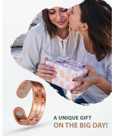 EnerCoppeX Copper Magnetic Ring for Women Lymphatic Drainage Adjustable Ring 3500 Gauss Magnet (CPR-0959) - Buy Online on GoSupps.com