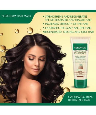 Intensive Regenerating and Restructuring Hair Mask with Oil Keratin Vitamin A and E Reconstructs and Strengthens Damaged Hair 150 ml Gerovital Tratament Expert - Buy Online on GoSupps.com