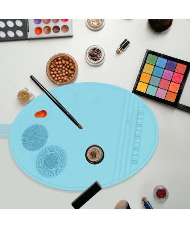Perfeclan Brush Cleaning Mat Silicone Makeup Brush Cleaning Mat Palette Cosmetic Brushes Scrubber Mat for Travel blue - Buy Online on GoSupps.com