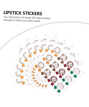  BIUDECO 10 Pieces Lipstick Stickers Handmade Labels Candy Bag Stickers Lip Balm Container Stickers Manual PVC One Sheet - Buy Online on GoSupps.com