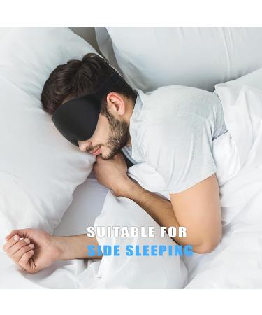 Buy 3D Contoured Sleep Mask for Men & Women - Adjustable No Pressure Eye Cover - Soft Black Blindfold for Better Sleep - Buy Online on GoSupps.com