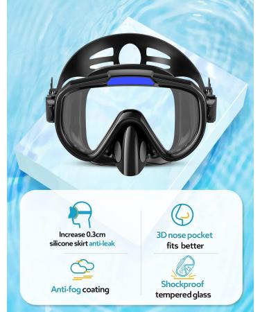 Vengreedo Snorkel Set with Fins for Adults - Dry Top Snorkel Mask, Travel Bag Included - Ideal for Snorkeling, Diving, Swimming - S/M Black - Buy Online on GoSupps.com
