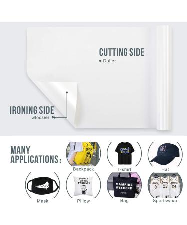 12x12ft White PU Heat Transfer Vinyl Roll - Strong Stretch, Easy to Cut & Weed for DIY Heat Vinyl Design - Matte Finish - Sooez Iron on Vinyl - Buy Online on GoSupps.com