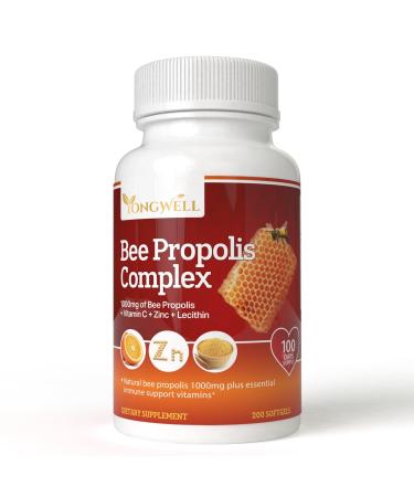 YongWell Super Bee Propolis Complex with Vitamin C Zinc & Lecithin (200 Capsules)