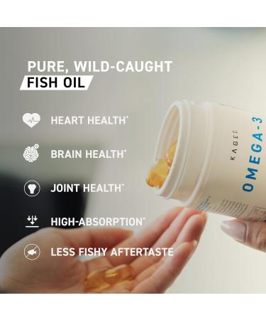Kaged Omega 3 Softgels | Unflavored | Fish Oil Supplement | 3000mg Omega 3 Fatty Acid with EPA & DHA | Ultra-Pure No Fish Burps | Supplements for Men & Women | 30 Servings - Buy Online on GoSupps.com
