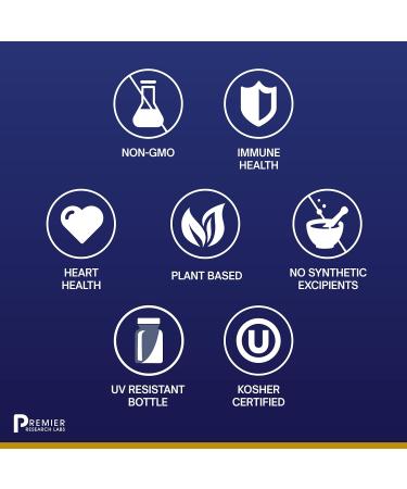 Premier Research Labs Olive Leaf Immune- 60 Plant-Source Capsules for Immune & Cardiovascular Health with Turkey Tails, Reishi, Chlorella, Turmeric & Clove - Buy Online on GoSupps.com