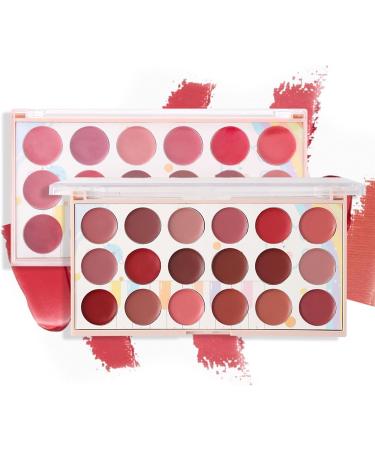 Matte red lipstick makeup lip gloss palette waterproof lipstick palette with 18 colors moisturizing lip cream palette lip gloss for beginners - Buy Online on GoSupps.com