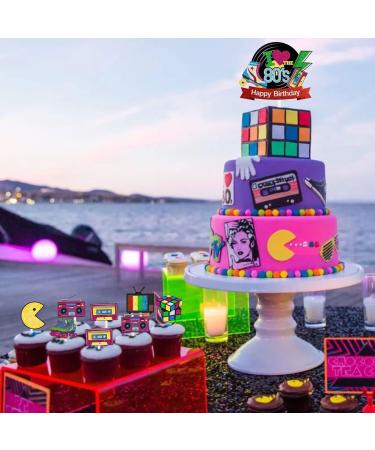 7pcs I Love 80s Cake Topper - Back to 80s Themed Birthday Party Hip Hop Decor- SugarGera - Buy Online on GoSupps.com
