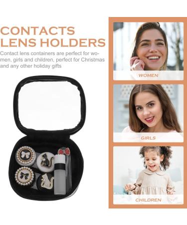 Ciieeo Crystal Cat Eye Contact Lens Case Set - Soaking & Storage Kit with Bottles & Tweezers for Travel & Outdoor Use - Buy Online on GoSupps.com