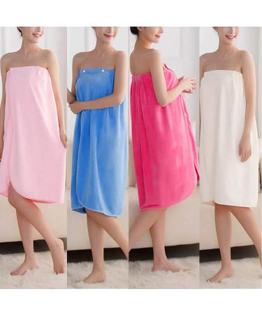 Women's Spa Wrap - Pure Color Cover Up for Beach Swimming Shower & Gym | Cream Towel with Snaps - International Shipping Available - Buy Online on GoSupps.com