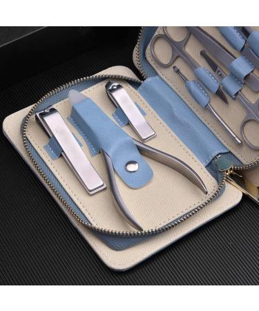 Nail Clippers Set Stainless Steel Nail Clippers 9-Piece Personal Care Nail Manicure Set Nail File Suitable for Men and Women Home Travel Blue - Buy Online on GoSupps.com