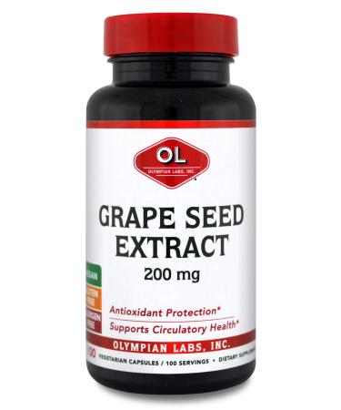 Olympian Labs Grape Seed Extract 200mg Vegan Capsules | Supports Heart & Immune Health, Antioxidant and Anti-Inflammatory - Bulk 200 Servings