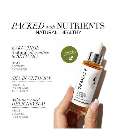 GEMELLE Lymphatic Gua Sha Face Oil + Anti-Aging Face Oil Morning & Night 15ml | Reduce Puffiness Sculpt Hydrate Repair & Protect | Premium Natural Botanical Oil | Use with Gua Sha Facial Tools - Buy Online on GoSupps.com