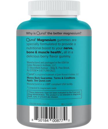 Qunol 200mg Magnesium Citrate Gummies | High Absorption Supplement for Nerve, Bone & Muscle Health | Vegetarian | 90ct - Buy Online on GoSupps.com