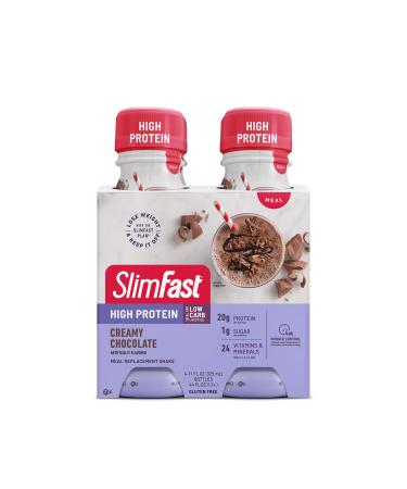 SlimFast Advanced Nutrition High Protein Meal Replacement Shake Creamy Chocolate 20g of Ready to Drink Protein 11 Fl. Oz Bottle 4 Count (Packaging May Vary) Creamy Chocolate 4 Count (Pack of 1)