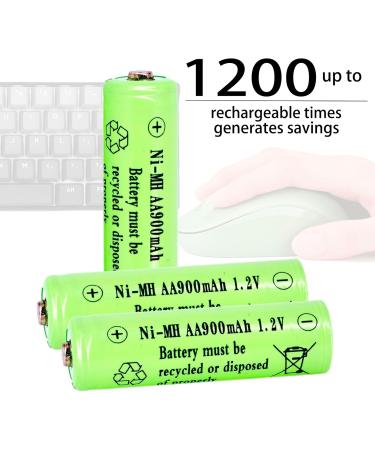 1.2V AA NIMH 900mAh Rechargeable Batteries - 12 Pack for Outdoor Solar Lights & LED String Lights - Buy Online on GoSupps.com