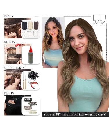 Vivien Treats Remy Real Hair Extensions - 14-Inch Dark Brown Ombre to Caramel Blonde 80g Hairpins #4/27/4 for Gorgeous Volume - Buy Online on GoSupps.com