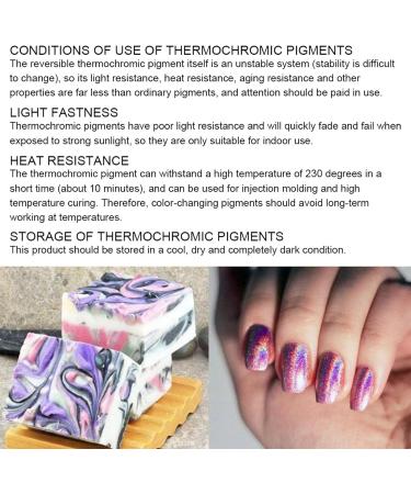 Non toxic DIY Non radioactive Fashionable Thermochromic Temperature Color Changing Powder Thermochromic Powder Professional Nail Salons Beauty Salons - Buy Online on GoSupps.com