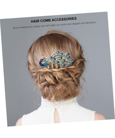 BELLIFFY Diamond Phoenix Hair Comb Pearl Wedding Headpiece Rhinestone Barrette Comb Hair Combs for Women Blue Hair Accessories Wedding Headdress Hair Clip Hair Pin Bridal Hair Comb Alloy - Buy Online on GoSupps.com