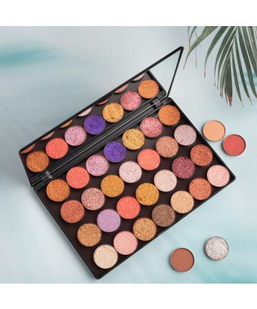 Allwon Medium Empty Magnetic Plastic Eyeshadow Palette | 15pcs Glue Metal Stickers for Eyeshadow Lipstick & Blush - International Shipping - Buy Online on GoSupps.com