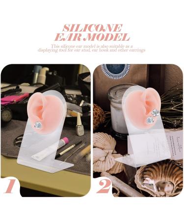 KALLORY Silicone Ear Jewelry Tools Set - 3 Pieces Rubber Ear Models for Piercing Kit - Reusable & Soft - Complexion - 11.5x7.5cm - Buy Online on GoSupps.com