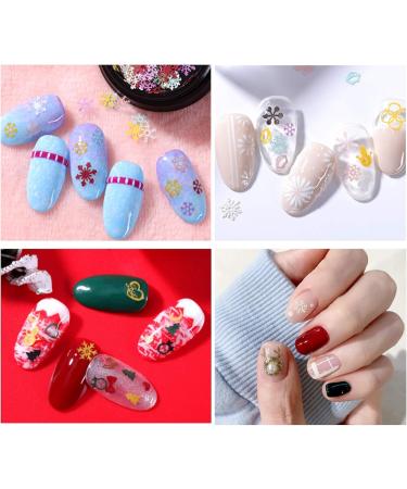 NICENEEDED 6 Boxes Christmas Nail Art Rhinestones 3D Nail Crystal Jewels Metal Nail Studs Gems With Tweezer For Christmas For Women Girls Kids Manicure DIY Nails Art Decoration Supplies(Stytle 5) - Buy Online on GoSupps.com