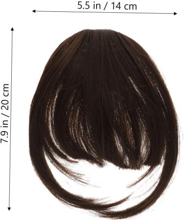 POPETPOP Bang Clip French Barrette Clip on Air Bangs Thick Bangs Hair Clip Wispy Bangs Hair Pin Flat Wig with Bang Fake Hair Bangs High Temperature Wire European and American Woman Extend 25X15X2CM Light Brown - Buy Online on GoSupps.com