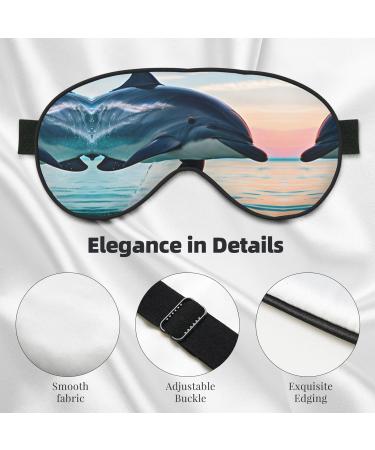 Cute Dolphin Jumping Print Double-Sided Eye Mask Soft and Light Blocking for Enhancing Sleep Quality - Buy Online on GoSupps.com