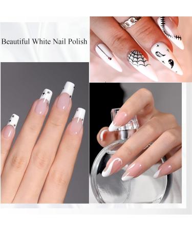 White Nail Polish - Pure White Nail Polish - Milky White Nail Varnish - Quick Dry Nail Polish - Long Lasting Nail Varnish Pastel Nail Polish for DIY Nail Art No Need Baking - Buy Online on GoSupps.com