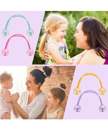 6 Pairs Bubble Ball Elastic Hair Ties - Assorted Acrylic Colorful Ponytail Holders for Girls, Women, Kids, and Toddlers - Buy Online on GoSupps.com