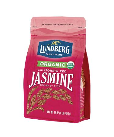 Lundberg Family Farms - Organic California Red Jasmine Rice, Gourmet Whole Grain Red Rice, Non-Sticky, Pantry Staple, Great for Cooking, Non-GMO, Gluten-Free, USDA Certified Organic, Vegan (16 oz) Burgundy Red 1 Pound (P