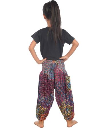 Lofbaz Kids Harem Aladdin Pants 0-3 Months Peacock Pink - Colorful Bohemian Pirate Style - Buy Online on GoSupps.com