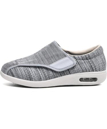 SDEQA Men's Adjustable Wide Fitting Diabetic Edema Walking Shoes - Breathable, Plantar Fasciitis Relief, Memory Foam Slippers - Size 8.5 - Buy Online on GoSupps.com