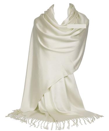 GFM Smooth Shiny Surface Pashmina Style Scarf (L9) L9-ddh-cream