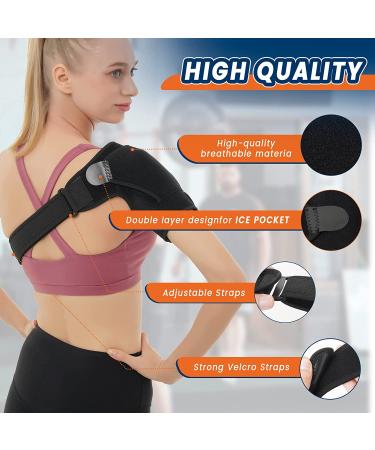 Shoulder Brace for Men and Women - Pain Relief Support and Compression for Torn Joint, Tendonitis, Bursitis - Neck Stabilizer for Dislocated Subluxation - Left and Right Arm - Black - Buy Online on GoSupps.com