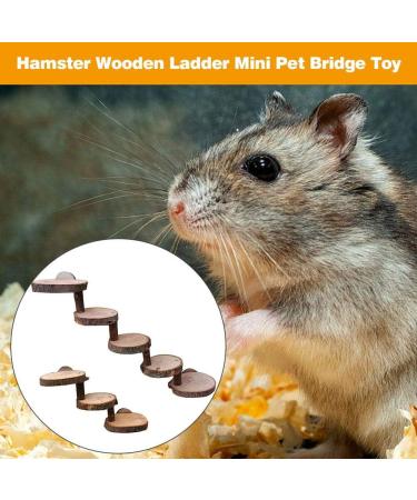 Kitabetty Wooden Hamster Ladder Natural Apple Wood Pet Ladder Hamster Climbing Ladder Pet Bridge Toy Pet Climbing Stairs Training Tool Hamster Cage Accessories - Buy Online on GoSupps.com