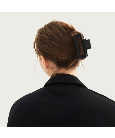 YEEPSYS Hair Claw Clips for Women and Girls - Strong Hold Hair Accessories (Pack of 2) - 3.5 inch Matte Black+ Dark Brown - Buy Online on GoSupps.com