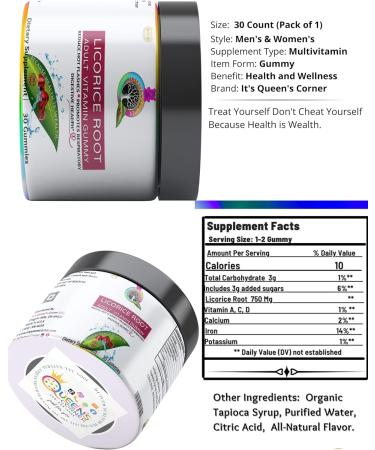 Licorice Root Adult Supplement Gummy - Natural and Delicious - Buy Online on GoSupps.com