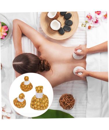 Aboofan Warm Roasted Wormwood Buns Herbal Compress | Spa Hot Compress & Thai Body Herb Ball - 8x6x6cm - Yellow | International Shipping - Buy Online on GoSupps.com