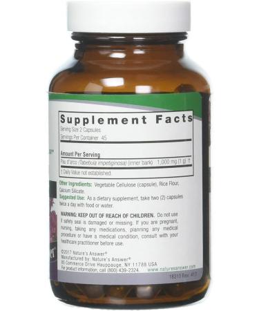 Nature's Answer Pau D'Arco 1000 mg - 90 Vegetarian Capsules for Immune Support - Buy Online on GoSupps.com