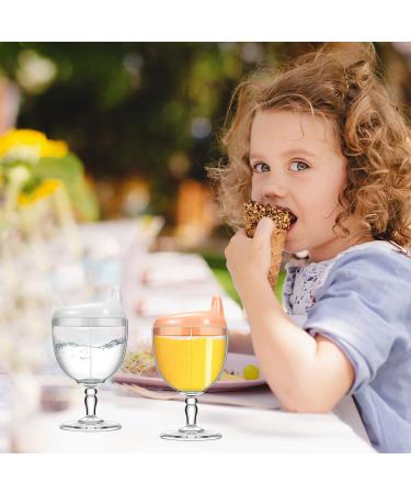 Lallisa 2 Pack Baby Wine Sippy Cup - Spill Resistant Stemware Design for Toddlers - Plastic Goblet Cup with Lid - White Pink - Great for Daily and Birthday Party Use - Buy Online on GoSupps.com