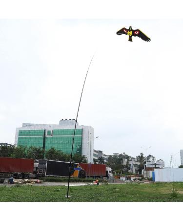 Extendable Bird Repeller Scarer Flying Hawk Kite Kit Repeller with 7m Telescopic Pole Widely Used in Backyard Lawn and Farm Garden Scarecrow Yard - Buy Online on GoSupps.com