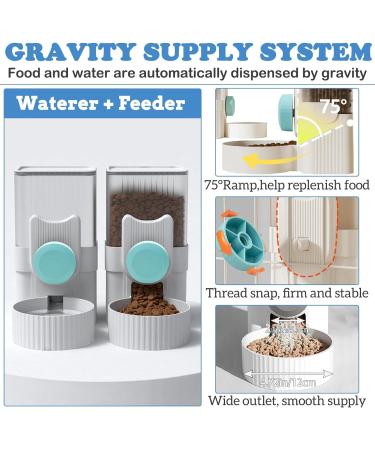 Kathson Rabbit Gravity Auto Feeder Set 35oz - Hanging Automatic Food/Water Dispenser for Small Pets - Ideal for Rabbit, Chinchilla, Guinea Pig, Hedgehog, Ferret, Kitty, Puppy - Blue - Buy Online on GoSupps.com